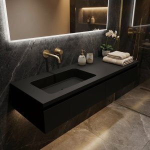 Wastafel van mineraalgietwerk model ROMANA